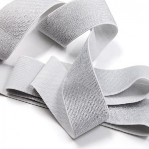 Fascia elastica metallica tessuta su misura a 1,8 pollici tessuta su misura da 1,8 pollici di scintillio dell'argento glassato di scintillio di buona qualità